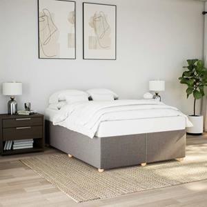 VidaXL Bedframe zonder matras stof taupe 160x200 cm