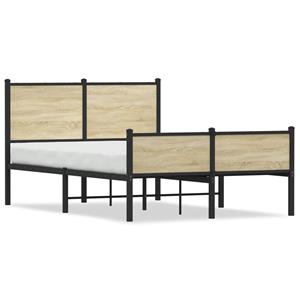 VidaXL Bedframe hoofd- en voeteneinde metaal sonoma eiken 120x190 cm