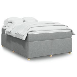 VidaXL Boxspring met matras stof lichtgrijs 160x200 cm