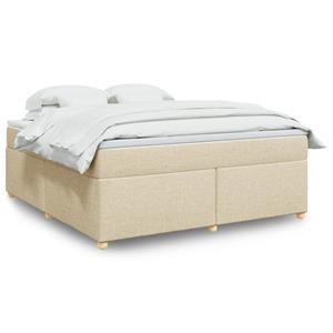 VidaXL Boxspring met matras stof crèmekleurig 180x200 cm