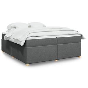 VidaXL Boxspring met matras stof donkergrijs 200x200 cm