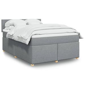 VidaXL Boxspring met matras stof lichtgrijs 140x190 cm