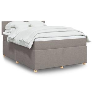 VidaXL Boxspring met matras stof taupe 160x200 cm