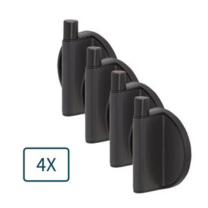 Tiger Tune handdoekhaken - 4 stuks - 5.4x6.5x2.5cm - metaal - geborsteld zwart 1327138946