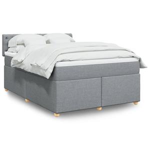 VidaXL Boxspring met matras stof lichtgrijs 140x190 cm