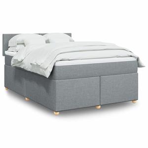 VidaXL Boxspring met matras stof lichtgrijs 140x200 cm