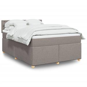 VidaXL Boxspring met matras stof taupe 160x200 cm