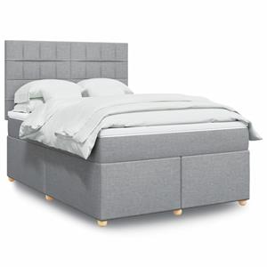 VidaXL Boxspring met matras stof lichtgrijs 140x200 cm