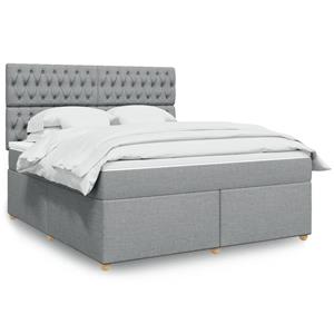 VidaXL Boxspring met matras stof lichtgrijs 180x200 cm