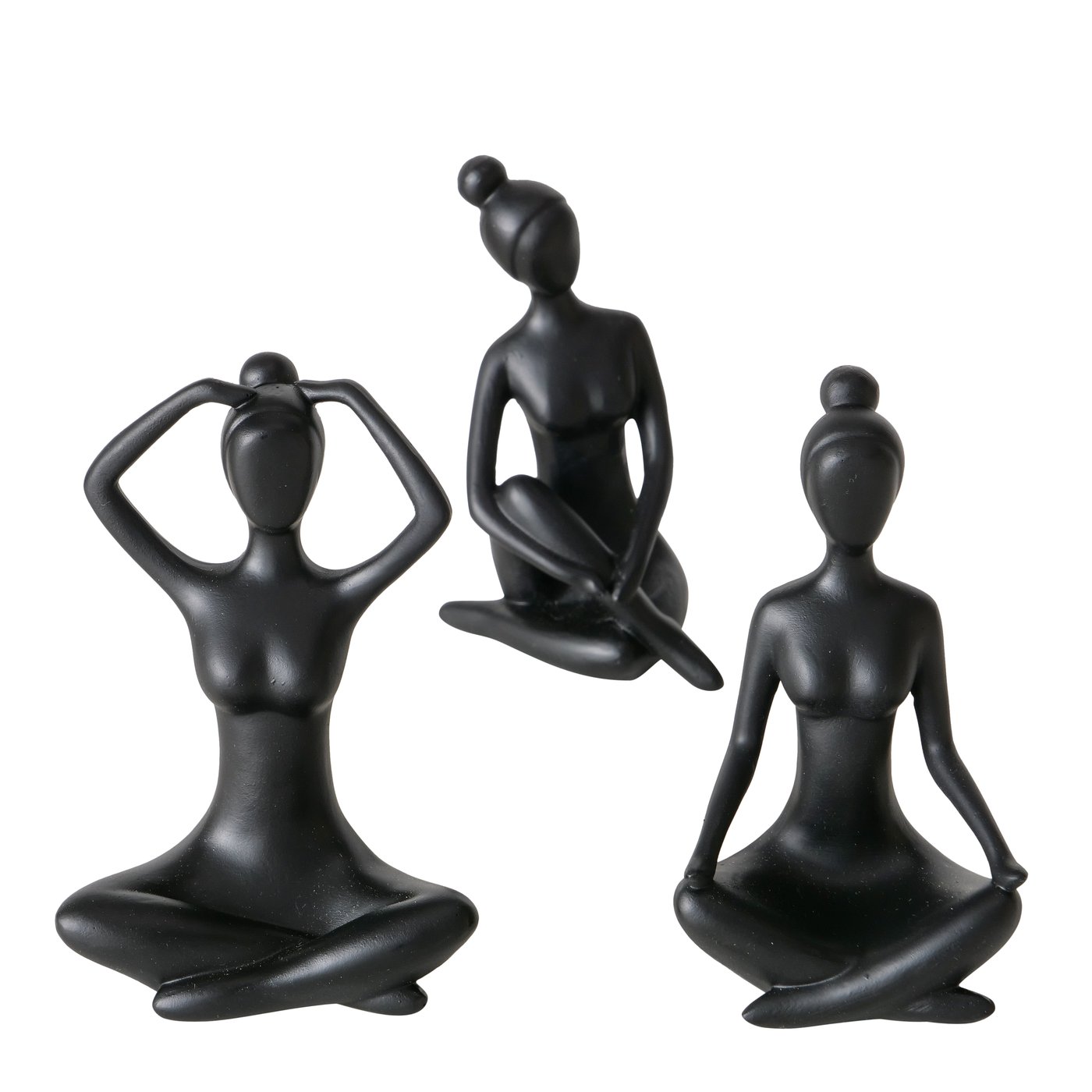 Boltze Home Figuur Yoga Vrouw Zwart Keramiek L6cm X B5cm X H10cm