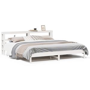 VidaXL Bedframe zonder matras massief grenenhout wit 200x200 cm