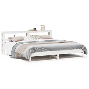 VidaXL Bedframe zonder matras massief grenenhout wit 180x200 cm