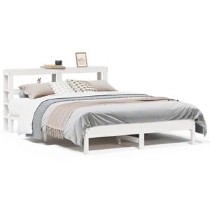 VidaXL Bedframe zonder matras massief grenenhout wit 160x200 cm