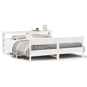 VidaXL Bedframe zonder matras massief grenenhout wit 200x200 cm