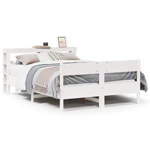 VidaXL Bedframe zonder matras massief grenenhout wit 160x200 cm