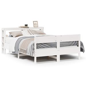 VidaXL Bedframe zonder matras massief grenenhout wit 150x200 cm