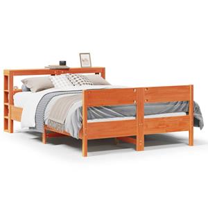 VidaXL Bedframe zonder matras massief grenenhout wasbruin 135x190 cm