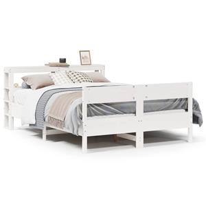 VidaXL Bedframe zonder matras massief grenenhout wit 120x190 cm