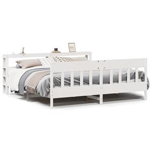 VidaXL Bedframe zonder matras massief grenenhout wit 200x200 cm