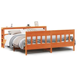 VidaXL Bedframe zonder matras massief grenenhout wasbruin 200x200 cm