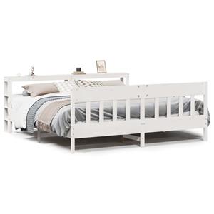 VidaXL Bedframe zonder matras massief grenenhout wit 180x200 cm