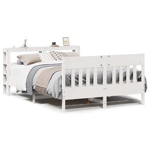 VidaXL Bedframe zonder matras massief grenenhout wit 160x200 cm