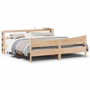 VidaXL Bedframe met hoofdbord massief grenenhout 200x200 cm