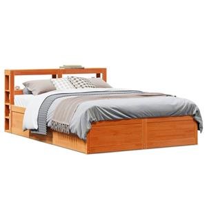 VidaXL Bedframe met hoofdbord massief grenenhout wasbruin 160x200 cm