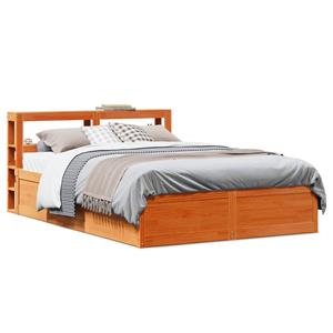 VidaXL Bedframe met hoofdbord massief grenenhout wasbruin 150x200 cm