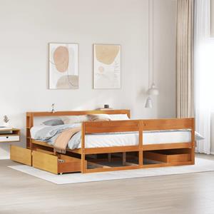 VidaXL Bedframe zonder matras massief grenenhout wasbruin 200x200 cm