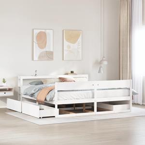 VidaXL Bedframe zonder matras massief grenenhout wit 180x200 cm