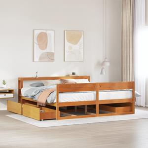 VidaXL Bedframe zonder matras massief grenenhout wasbruin 180x200 cm