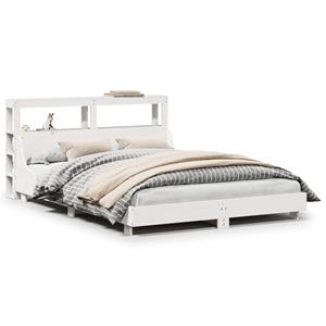 VidaXL Bedframe zonder matras massief grenenhout wit 120x190 cm