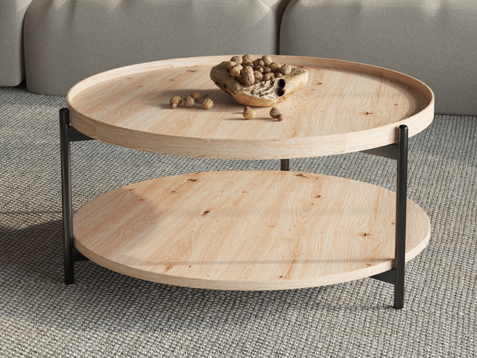 Mobistoxx Ronde salontafel DALIDA 80 cm oude eik