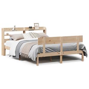 VidaXL Bedframe zonder matras massief grenenhout 140x190 cm