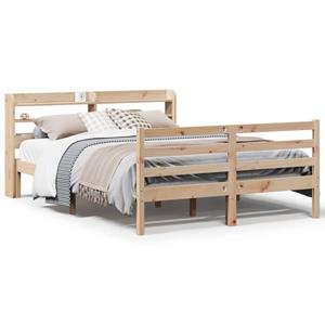 VidaXL Bedframe met hoofdbord massief grenenhout 120x190 cm