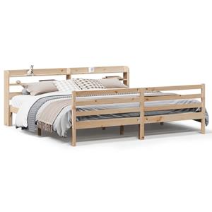 VidaXL Bedframe met hoofdbord massief grenenhout 180x200 cm