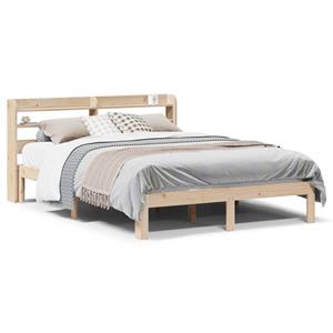 VidaXL Bedframe met hoofdbord massief grenenhout 140x190 cm