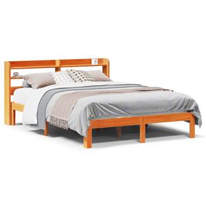 VidaXL Bedframe zonder matras massief grenenhout wasbruin 135x190 cm