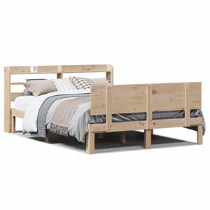 VidaXL Bedframe met hoofdbord massief grenenhout 120x190 cm