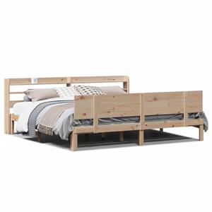 VidaXL Bedframe met hoofdbord massief grenenhout 200x200 cm