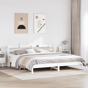 VidaXL Bedframe zonder matras massief grenenhout wit 180x200 cm