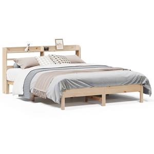 VidaXL Bedframe zonder matras massief grenenhout 135x190 cm