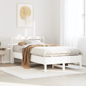 VidaXL Bedframe zonder matras massief grenenhout wit 120x190 cm