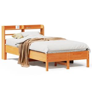 VidaXL Bedframe zonder matras massief grenenhout wasbruin 120x190 cm