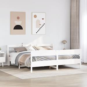 VidaXL Bedframe zonder matras massief grenenhout wit 180x200 cm