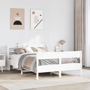 VidaXL Bedframe zonder matras massief grenenhout wit 160x200 cm