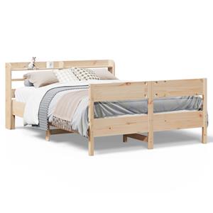 VidaXL Bedframe zonder matras massief grenenhout 135x190 cm