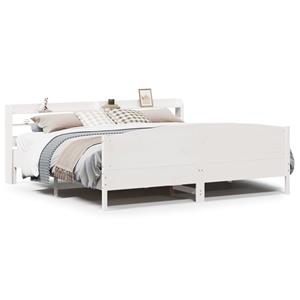 VidaXL Bedframe zonder matras massief grenenhout wit 180x200 cm