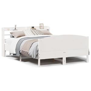 VidaXL Bedframe zonder matras massief grenenhout wit 120x190 cm